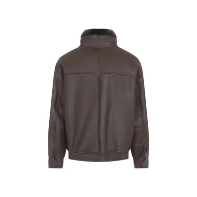 Yves Salomon Choco Ivory Jacket In Brown