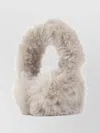 Yves Salomon Circular Faux Fur Fluffy Earmuffs In Neutral
