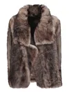Yves Salomon Shearling Jacket In Brown