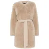 Yves Salomon Shearling Coat In Neutral