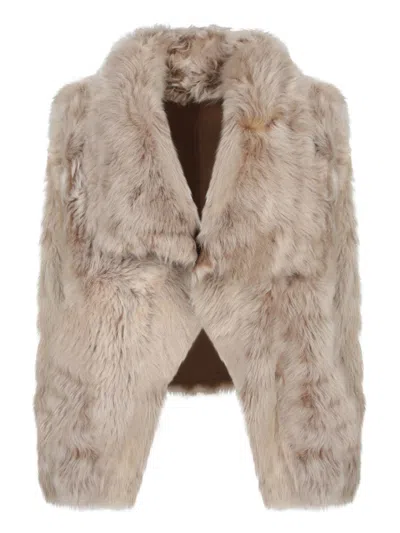 Yves Salomon Coat In White