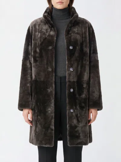 Yves Salomon Coat Woman Color Black