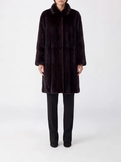 Yves Salomon Coat Woman Color Black