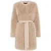 Yves Salomon Shearling Coat In Beige