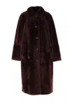 Yves Salomon Button-fastening Coat In Black
