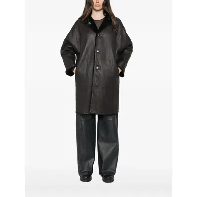 Yves Salomon Coats In Black/brown