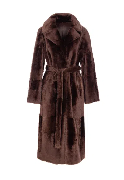 Yves Salomon Coats In Brown
