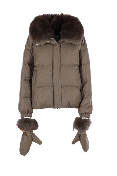 Yves Salomon Coats In Brown