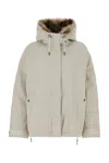 Yves Salomon Coat With Fur Trim And Hood In Foam