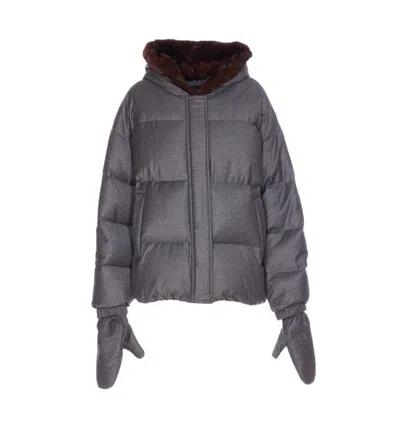 Yves Salomon Coats In Gray