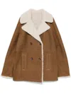 Yves Salomon Suede Jacket In Tobacco Canvas