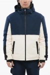 Yves Salomon Color Block Down Jacket With Leather Inner