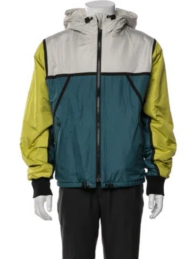 Pre-owned Yves Salomon Colorblock Pattern Windbreaker W/ Tags