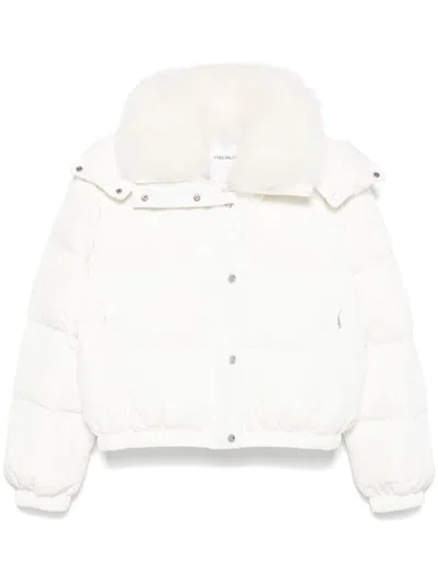 Yves Salomon Contrasting-collar Ski Jacket In White