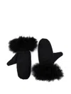 Yves Salomon Contrasting-trim Gloves In Black