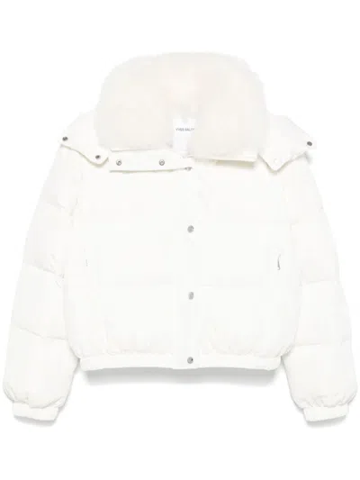 Yves Salomon Contrasting-collar Ski Down Jacket In White