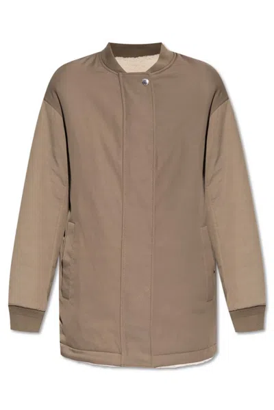 Yves Salomon Reversible Coat In Brown