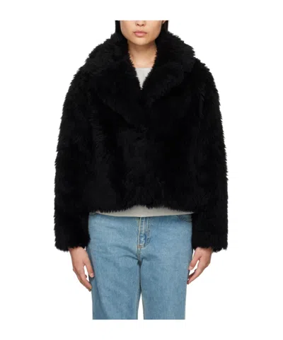 Yves Salomon Corner Lapel Fur In Black