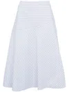 Yves Salomon Cotton A-line Skirt In Blue