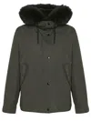 Yves Salomon Cotton Blend And Fox And Rabbit Fur Short Parka Clothing In Multi