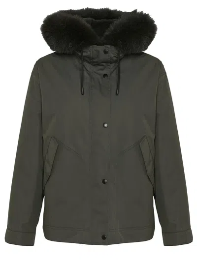 Yves Salomon Cotton Blend And Fox And Rabbit Fur Short Parka Clothing In Multi