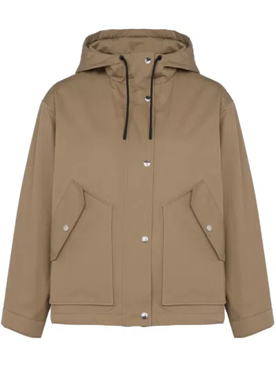 Yves Salomon Cotton-blend Jacket In Brown