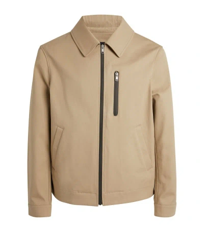 Yves Salomon Cotton Collared Jacket In Beige