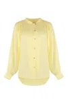 Yves Salomon Gathered-detail Off-centre Blouse In Yellow