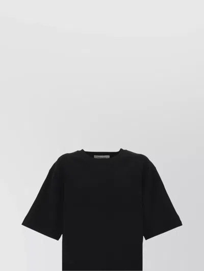 YVES SALOMON CREW NECK CROPPED T-SHIRT