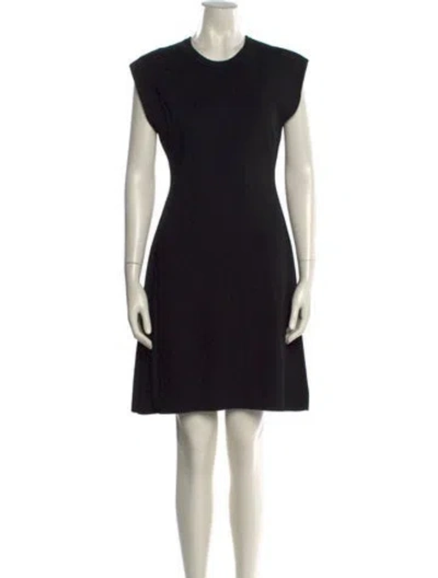 Pre-owned Yves Salomon Crew Neck Knee-length Dress In Black