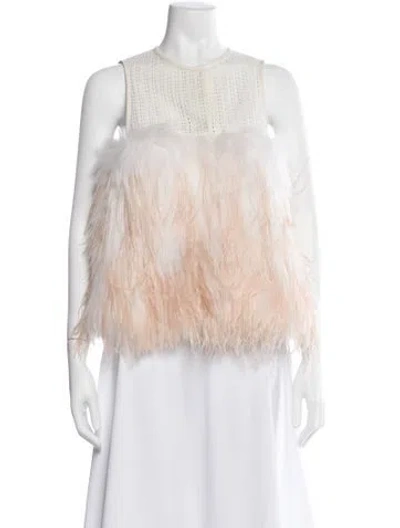 Pre-owned Yves Salomon Crew Neck Sweater In Pink