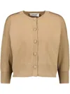 Yves Salomon Cropped Cardigan In Neutrals