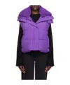 Shop Yves Salomon Cropped Down Vest In Purple