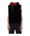 Yves Salomon Sleeveless Feather Silk Coat In Black