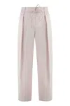Yves Salomon Belted Trousers In Pink