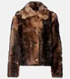 Yves Salomon Cropped Shearling Jacket In Brown