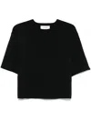 Yves Salomon Short-sleeved Knitted T-shirt In Black