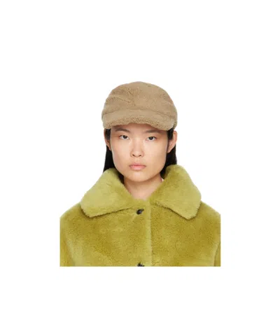 Yves Salomon Curly Baseball Cap In Nude