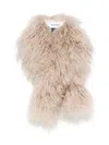 Yves Salomon Curly-fur Sheepskin Scarf In Neutral
