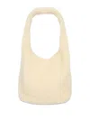 Yves Salomon Curly Merino Shoulder Bag In Neutral