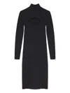 Yves Salomon Cut-out High-neck Midi Dress In Black