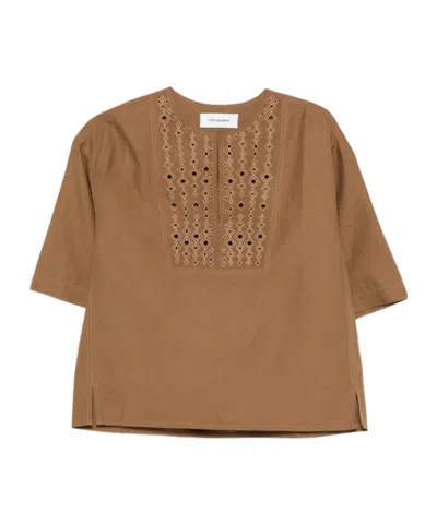 Yves Salomon Cut-out Short-sleeve Top In Multi
