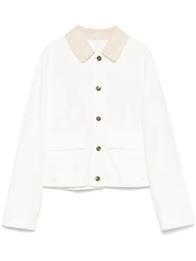 Yves Salomon Denim Jacket In White