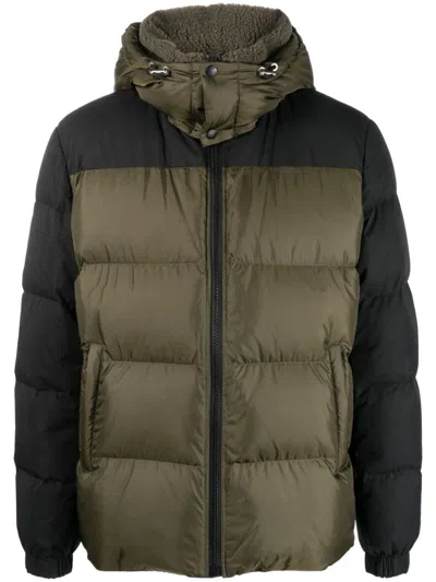 Yves Salomon Detachable-hood Down Jacket In Green