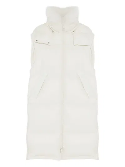 Yves Salomon Detachable-hoodie Gilet In White