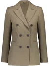 Yves Salomon Double-breasted Blazer In Green