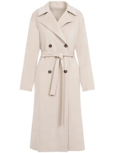 Yves Salomon Double-breasted Coat In Neutrals