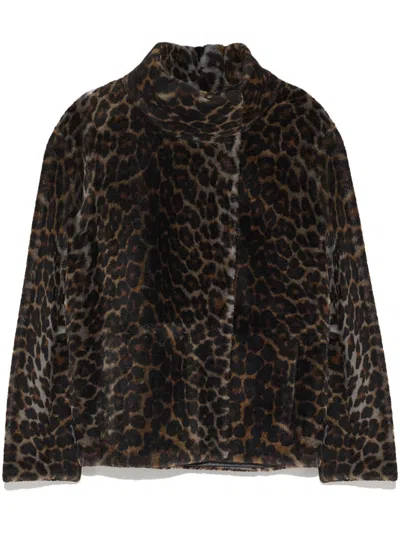 Yves Salomon Double-breasted Jacket In Brown