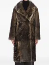 Yves Salomon Double-breasted Lamb Fur Coat In Brown