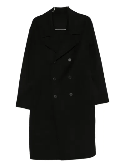 Yves Salomon Double-breasted Patch-pockets Coat In Black